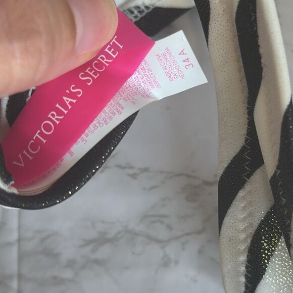 Victoria’s Secret bombshell push-up zebra print swimsuit bikini top small Y2K - Picture 7 of 7